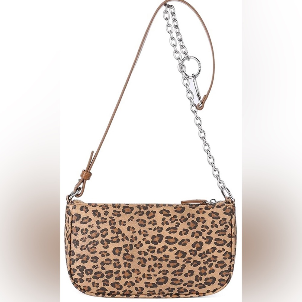 Leopard Print Small Hobo Style Shoulder Bag